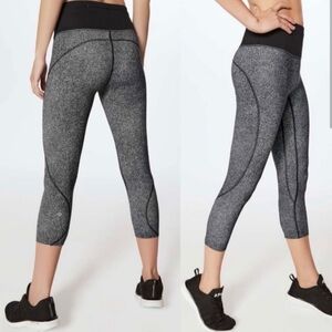 Lululemon Run The Day Crop Legging Fractal Dark Starlight Black Gray Size 4